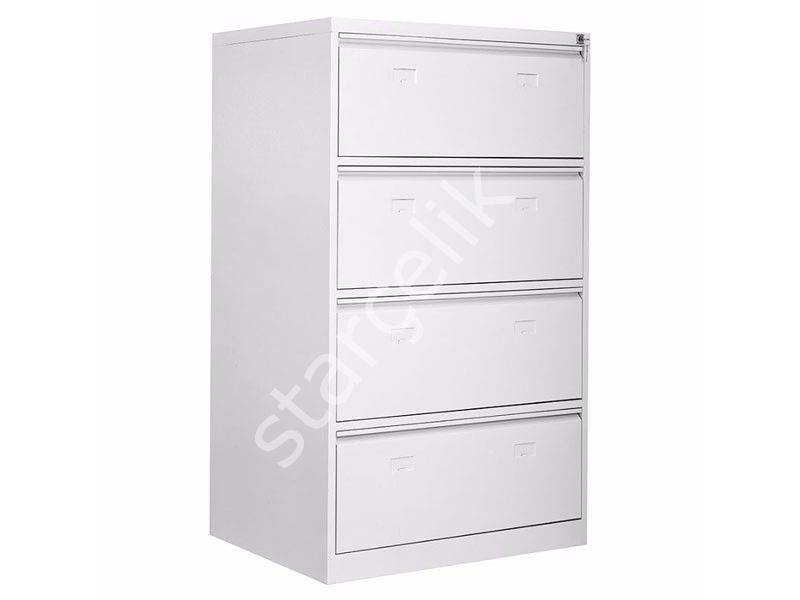 4 lü Geniş Kartoteks Dolabı (840x620x1650 mm)