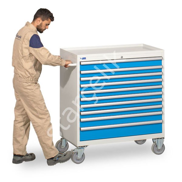 Çekmeceli Takım Arabası 1028x590x1205 mm,10 Çekmeceli