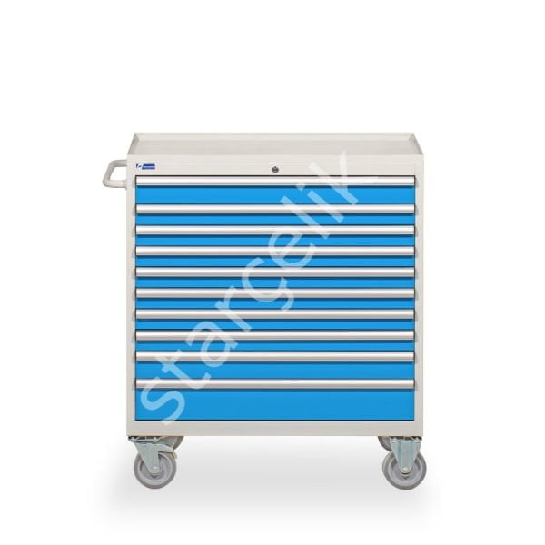 Çekmeceli Takım Arabası 1028x590x1205 mm,10 Çekmeceli